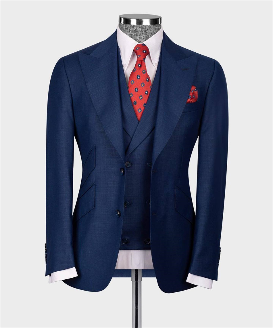 Elegant Formal Men'S Wear - أنيقة الأزرق الداكن الكلاسيكية الزفاف سهرة