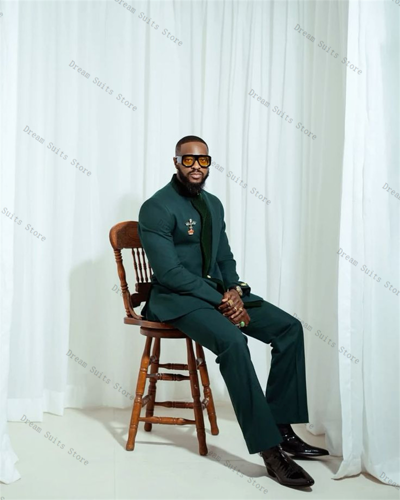 Men Formal Wear Green - الربط اللون الرجال البدلة مجموعة 2