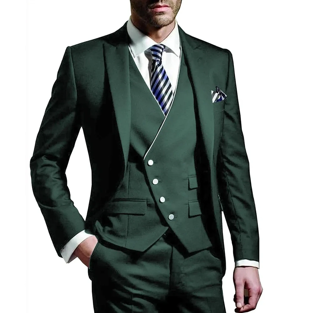 Men Formal Wear Green - بدلة رجالية خضراء عسكرية من 3