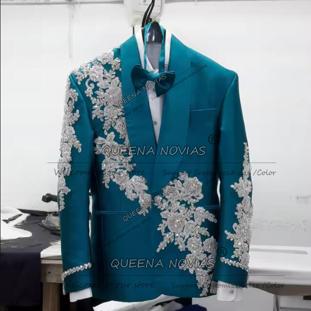 بدلات زفاف حصرية للعريس، ملابس - مراجعة Men Formal Wear Green وسعره