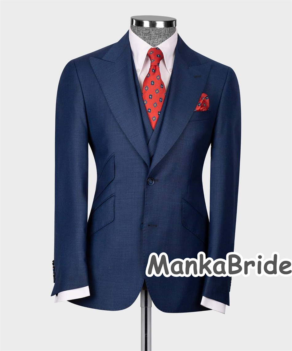 أنيقة الأزرق الداكن الكلاسيكية - مراجعة Elegant Formal Men'S Wear وسعره