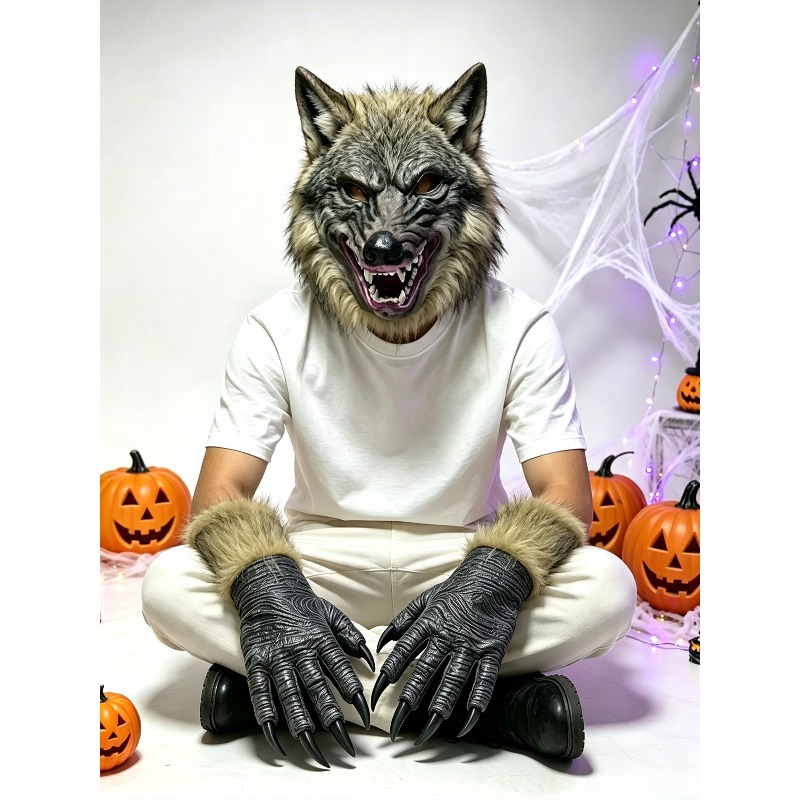 طقم قناع وقفازات على شكل رأس ذ - مراجعة Formal Wear Gloves Men وسعره