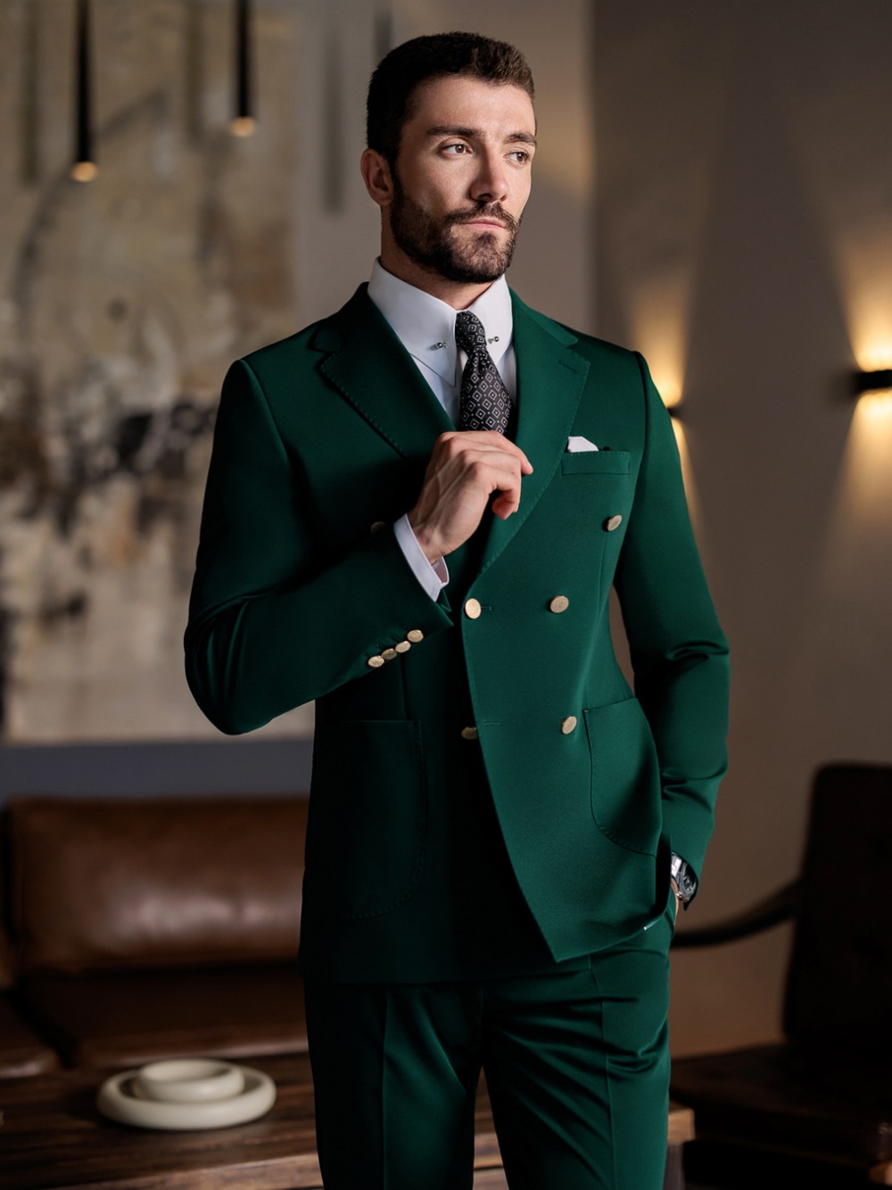بدلة رجالية رسمية خضراء ضيقة م - مراجعة Men Formal Wear Green وسعره