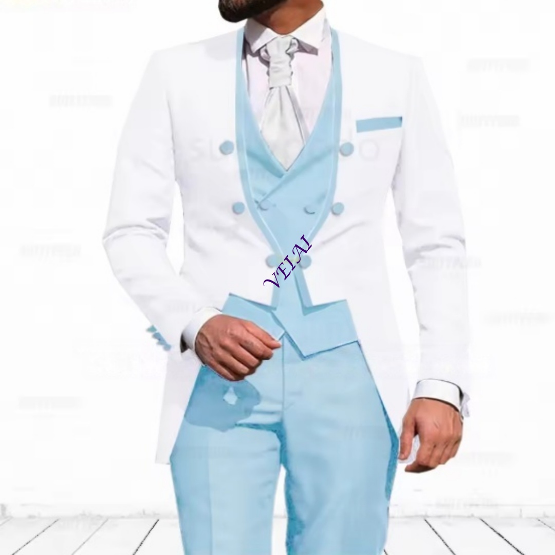 بدلة رجالية مخصصة باللون الأزر - مراجعة Elegant Formal Men'S Wear وسعره