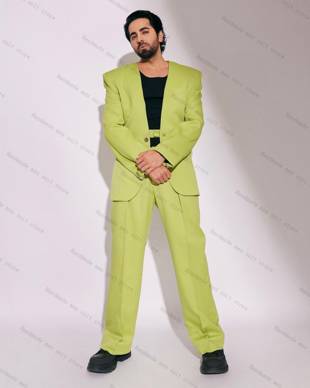 أزياء الرجال البدلة الخضراء مج - مراجعة Men Formal Wear Green وسعره