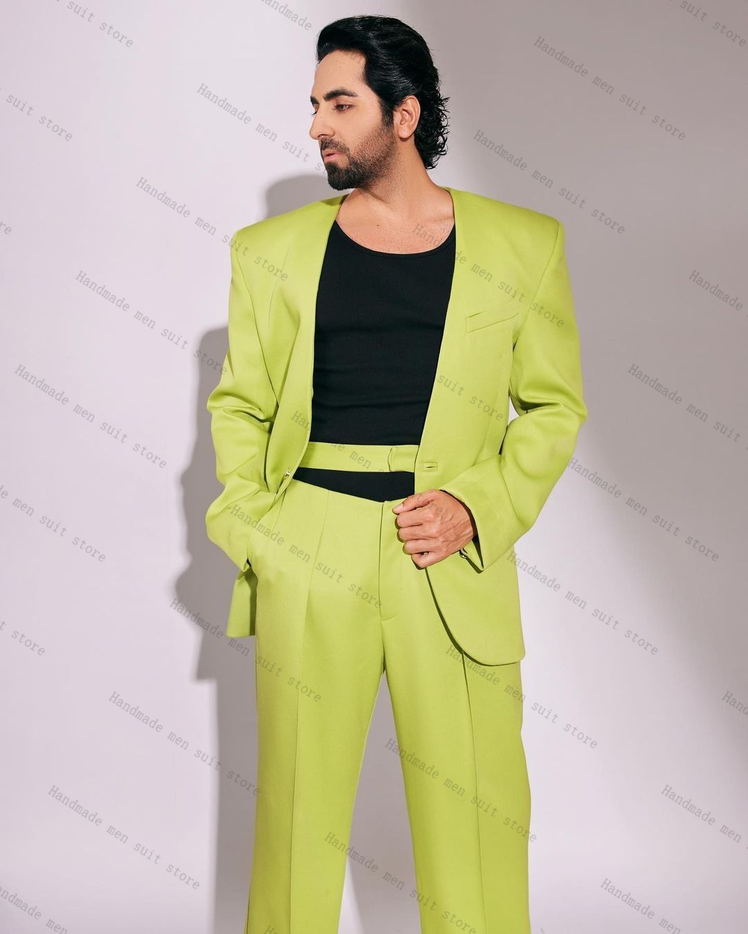 أزياء الرجال البدلة الخضراء مج - مراجعة Men Formal Wear Green وسعره