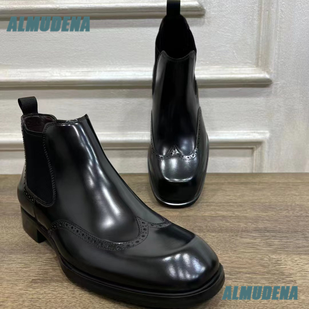 أحذية تشيلسي رجالية بنية لامعة - مراجعة Men'S Formal Style وسعره