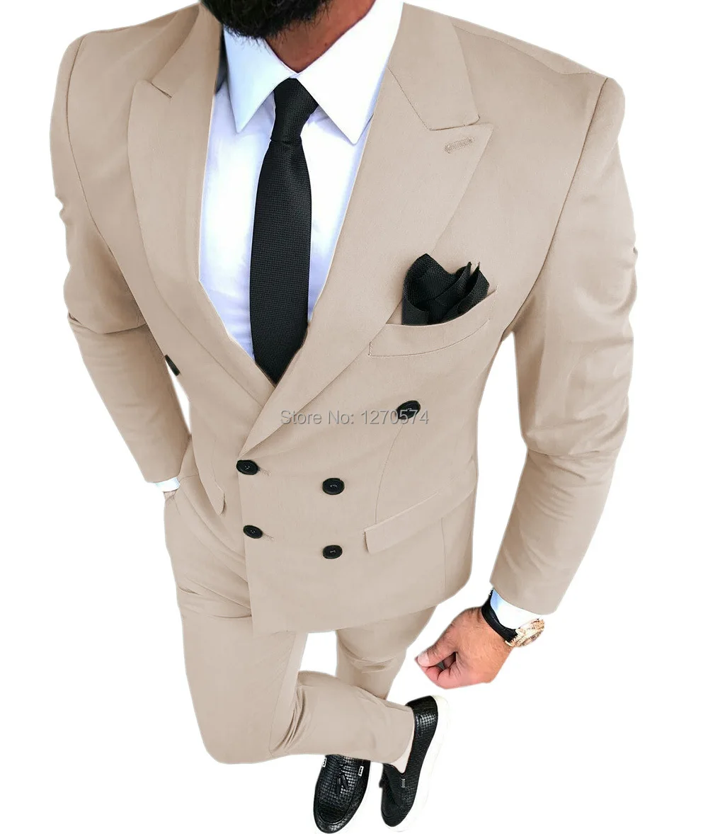 بدلة رجالية مزدوجة الصدر باللو - مراجعة Men Formal Wear Green وسعره