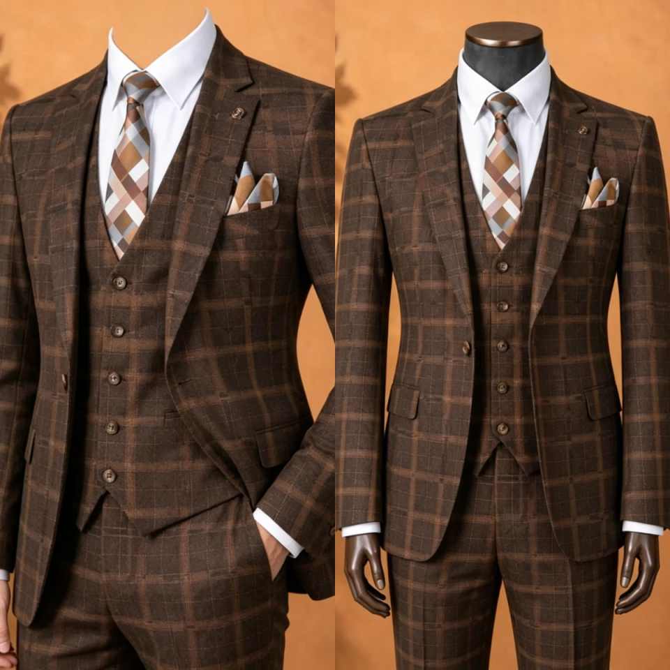 بدلة رجالية أنيقة بنمط مربعات  - مراجعة Elegant Formal Men'S Wear وسعره