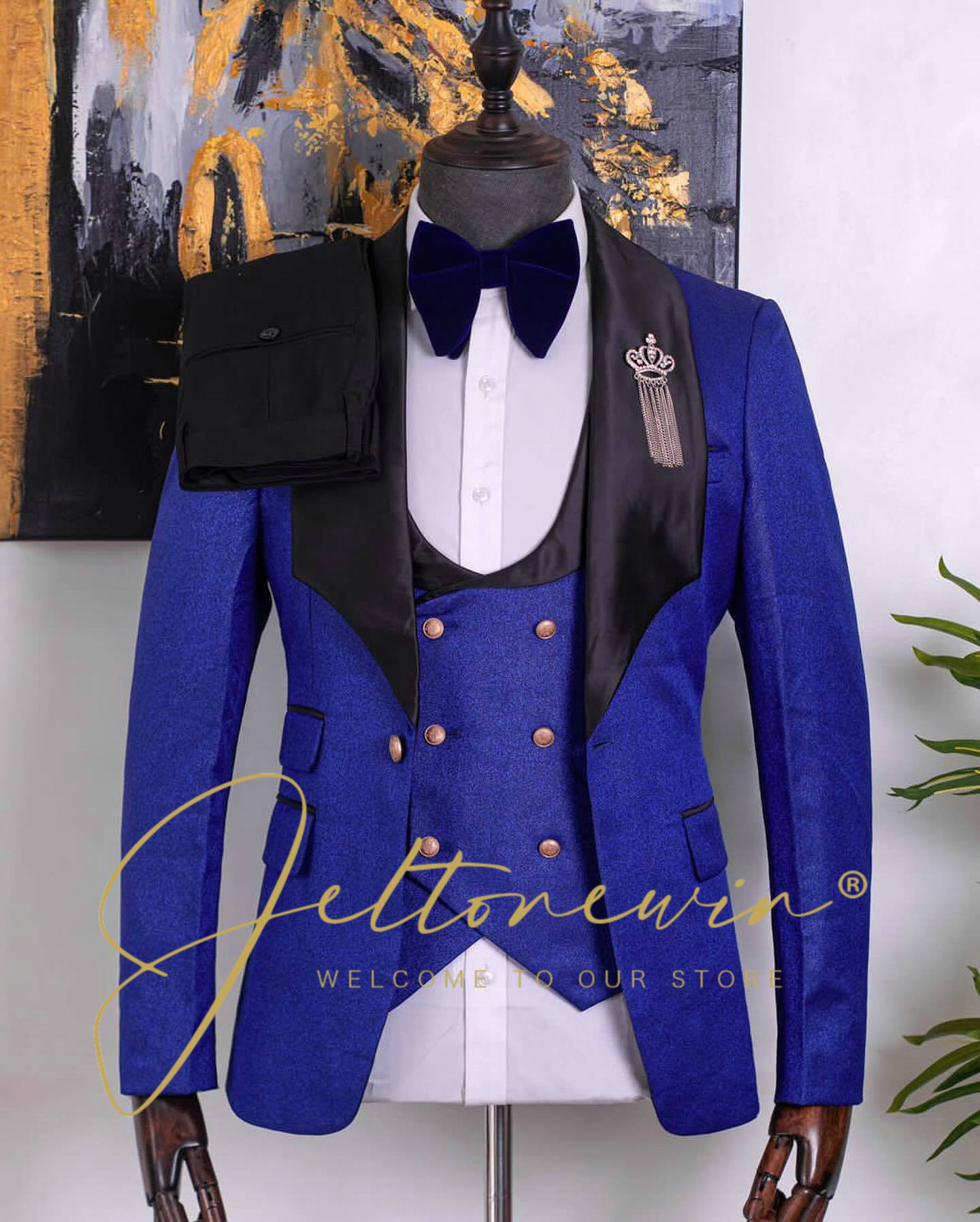 طقم بدلة سهرة مكون من ثلاث قطع - مراجعة Men Formal Wear Green وسعره