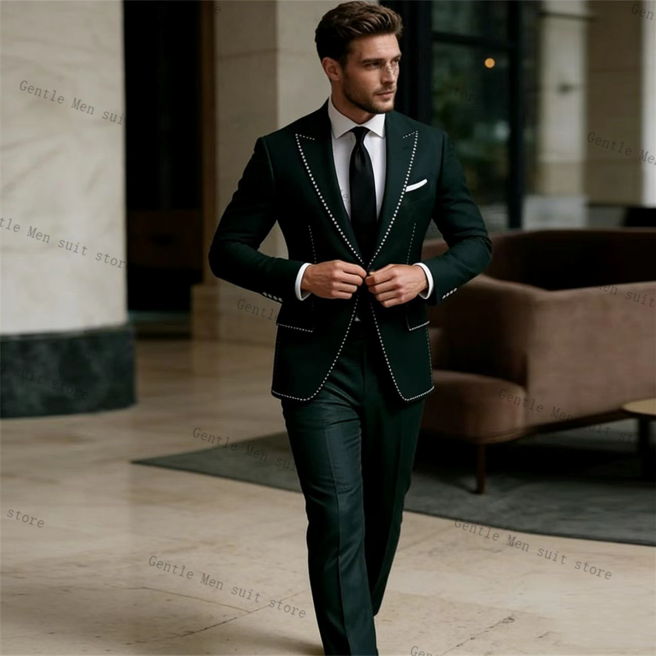 بدلة رجالية فاخرة خضراء اللون  - مراجعة Men Formal Wear Green وسعره