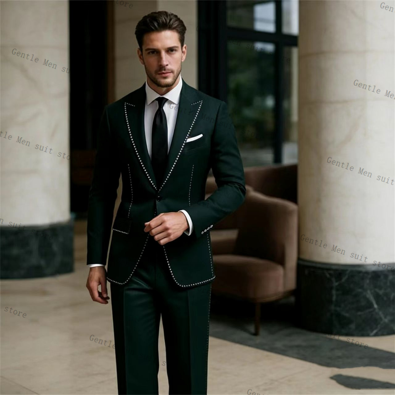 بدلة رجالية فاخرة خضراء اللون  - مراجعة Men Formal Wear Green وسعره