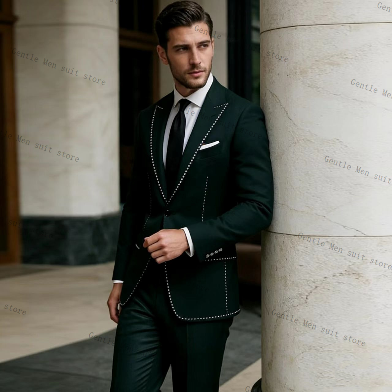 بدلة رجالية فاخرة خضراء اللون  - مراجعة Men Formal Wear Green وسعره