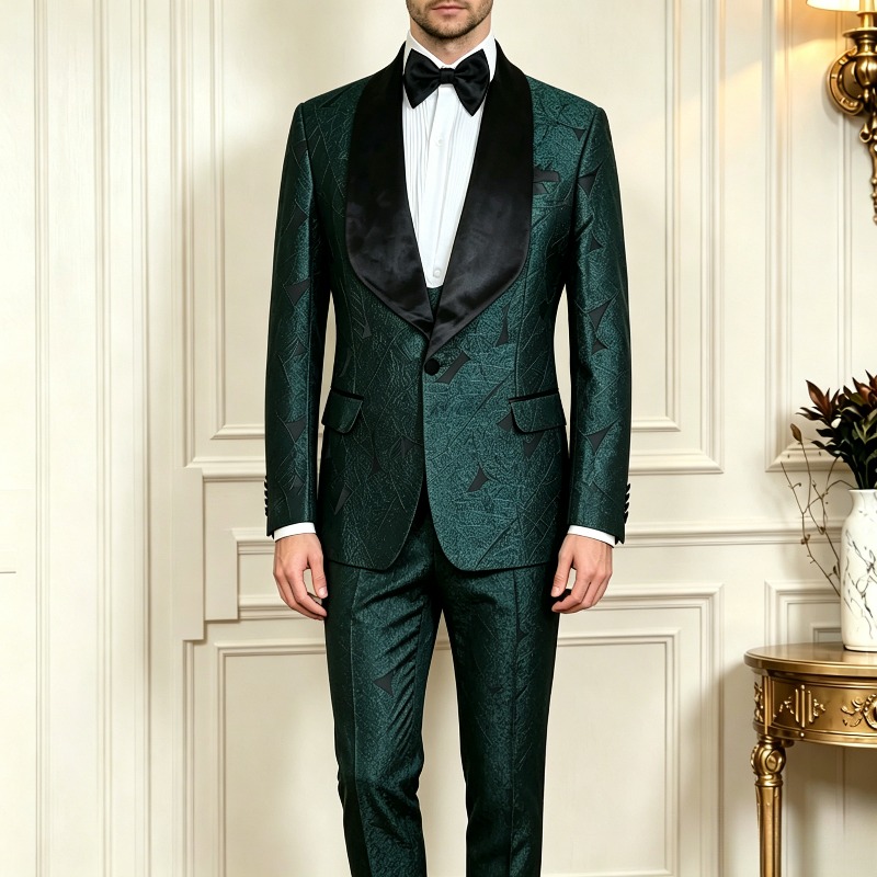 بدلة زفاف رجالية خضراء داكنة ض - مراجعة Men Formal Wear Green وسعره